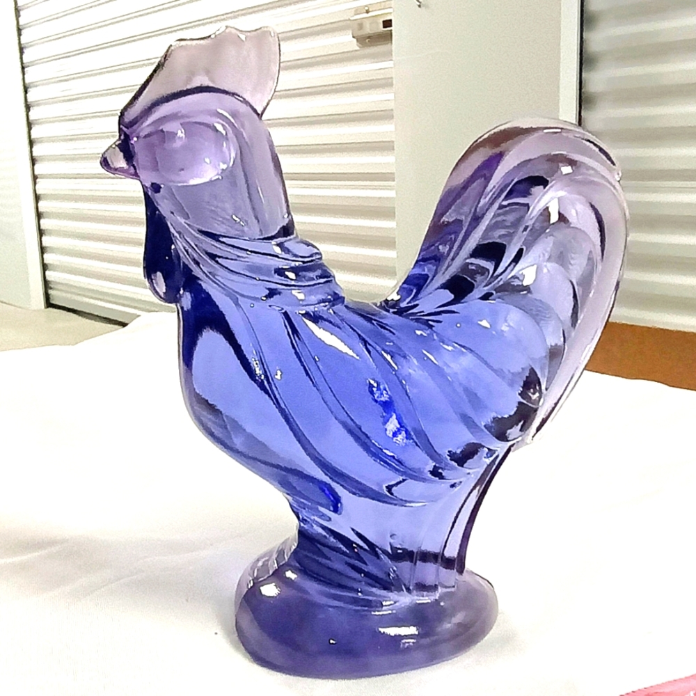 Fenton Glass Purple Rooster Figurine